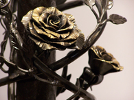 Rose detail on lamp base by Tim Carr